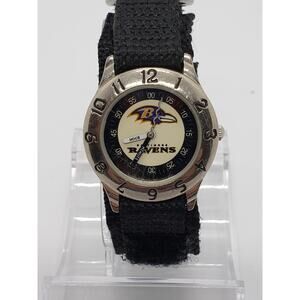 NFL Baltimore Ravens Men's watch. Raven mascot head on face.